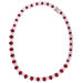 Silver Prong-Set Ruby Diamond Tennis Necklace