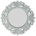 White Orchid Round Mirror in Glossy White
