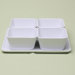 Whiteware Square Bowl with Tray (Set of 4)