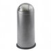 Push Top Dome Receptacle, 15 Gal, 16-1/2"x35", Black/Silver