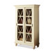 Coventry Two Tone Sliding Door Bookcase in Weathered Driftwood and Dover White