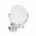 Round Wall Mounted Mirror with LED Surround Light in Satin Nickel
