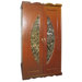 700 Monaco Beveled Window Oak Wine Cooler Cabinet