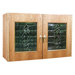 2 Door Oak Wine Cooler Credenza with Decorative Glass Doors