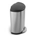 Semi-Round Step Trash Can with Plastic Lid