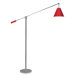 Unoluci One Light Floor Lamp with Red Steel Shade in Polished Chrome