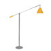 Unoluci One Light Floor Lamp with Yellow Steel Shade in Polished Chrome