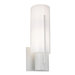Oberon 12" One Light Wall Sconce with White Acrylic Shade in Satin White