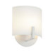 Scudo 7" One Light Wall Sconce with White Etched Glass Shade in Satin White
