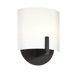 Scudo 7" One Light Wall Sconce with White Etched Glass Shade in Black Bronze