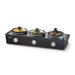 2.5 Quart Triple Slow Cooker Buffet in Stainless Steel and Black
