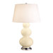 Triple Gourd Table Lamp in Bone with Antique Silver Base