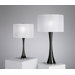 Kate Small Table Lamp in Black Glass with White Pleated Organza Shade