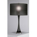 Kate Small Table Lamp in Black Glass with Black Pleated Organza Shade