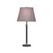Bruno Table Lamp in Leaded Bronze with Grey Taupe Fabric Stretch Shade