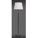 Bruno Floor Lamp in Leaded Bronze with Ivory Fabric Stretch Shade