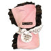 Ruffle Receiving Blanket in Pink and Brown