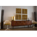 Pura Vida I Shock Wave Teak Panel in Natural with Gold Waves