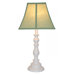 Table Lamp with White Base and Sage Shade