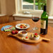 17.2" Two Bowl Leaf Serving Dish