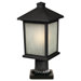 Holbrook Outdoor Post Light with Metal Frame / Glass Shade