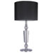 Portable Table Lamp in Chrome with Black Shade and Crystal Accents
