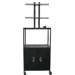 27 - 50" Flat Panel Cart with Cabinet and 4 Outlets - 34 - 54" Adjustable Height