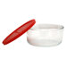 Storage Plus 7-Cup Round Storage Dish with Red Plastic Cover