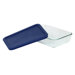 Storage 3-Cup Rectangular Dish with Plastic Cover