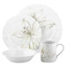 Impressions White Flower 16 Piece Dinnerware Set