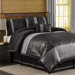 Metallic Animal 6 Piece Comforter Set in Black / Silver