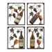 Toscana Metal Wine D&eacute;cor (Set of 4 Assorted)