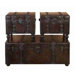 Metro Wood Leather Trunk (Set of 3)