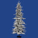 Flocked Georian Fir 6' Artificial Christmas Tree with Multicolored LED Lights
