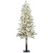 Flocked Alpine 5' Artificial Christmas Tree with Clear Lights