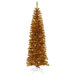 7.5' Artificial Pencil Christmas Tree with Clear Lights in Antique Gold