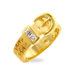 Gold-Tone Cubic Zirconia Buckle Style Ring