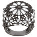 White Enamel Design Victorian Gun Metal Ring