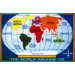 Fun Time Kid's World Map Classroom Kids Rug