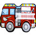 Fun Shape Medium Pile Fire Truck Kids Rug
