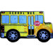 Fun Shape High Pile School Bus Kids Rug