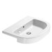 Traccia Modern Curved White Ceramic Semi-Recessed Bathroom Sink
