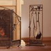 Pinecone and Branch 3 Piece Cast Iron Fireplace Tool Set