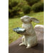 Bunny Holding Leaf Bird Feeder