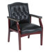 Leather Guest Chair with Brass Head Nail Trim