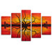 Hand Painted "Sunset Reflection" 5-Piece Canvas Art Set