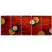 "Sun and Moon Suspended" 5 Piece Contemporary Handmade Metal Wall Art Set