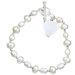 Sterling Essentials Sterling Silver Freshwater Pearl Heart Bracelet