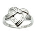 Sterling Essentials Sterling Silver Cubic Zirconia Heart Knot Ring