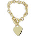 Caribe Gold 14k Gold over Silver 7 inches Heart Toggle Bracelet